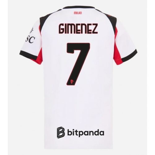 Billige Fotballdrakt AC Milan Santiago Gimenez #7 Replika Bortedrakt Dame 2025-26 Kortermet Billige Fotballdrakt AC Milan Santiago Gimenez #7 Replika Bortedrakt Dame 2025-26 Kortermet